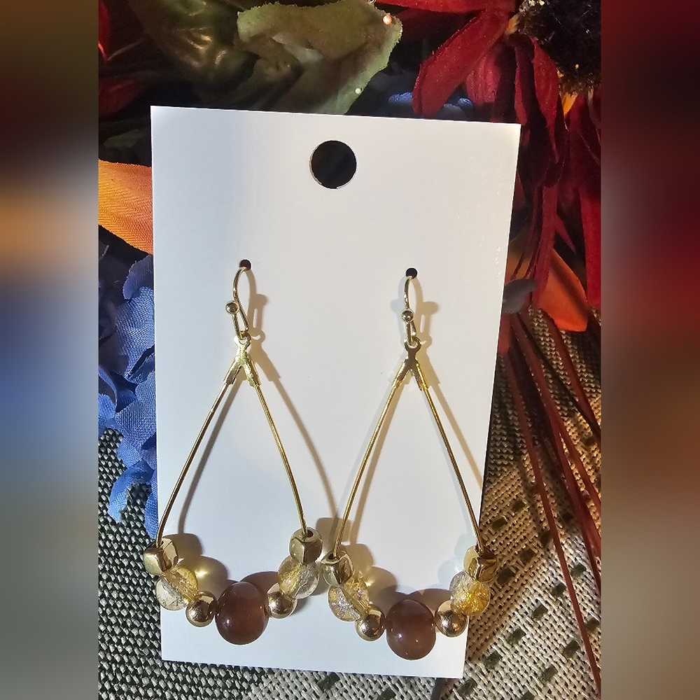 Elegant Gold Dangle Earrings